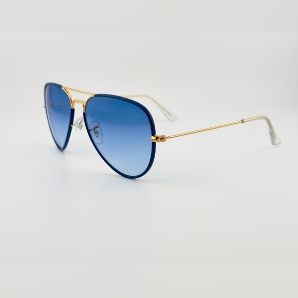 Ray-Ban Aviator Full Color Legend Sunglasses RB3025JM Light Blue Lens Gold Frame main image 11